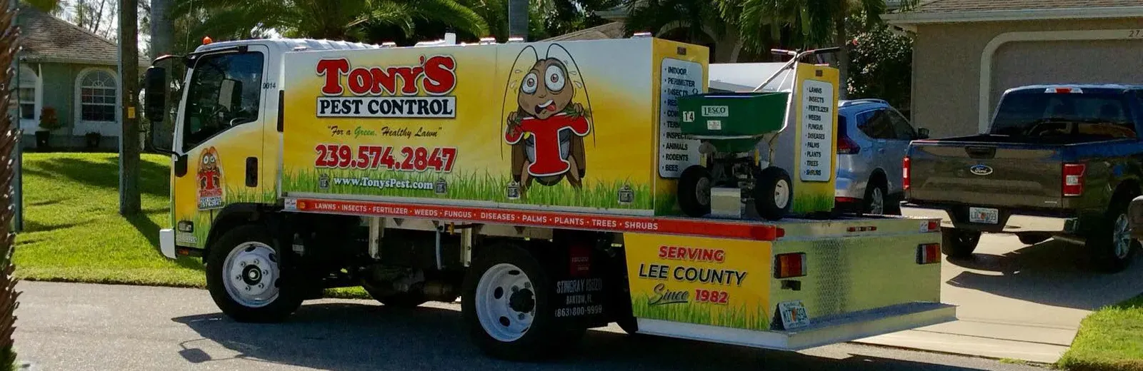 Tony's Pest Control Lawn Truck